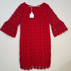 Talbots Red Lace Dress – Women’s Size 14 – New With Tags